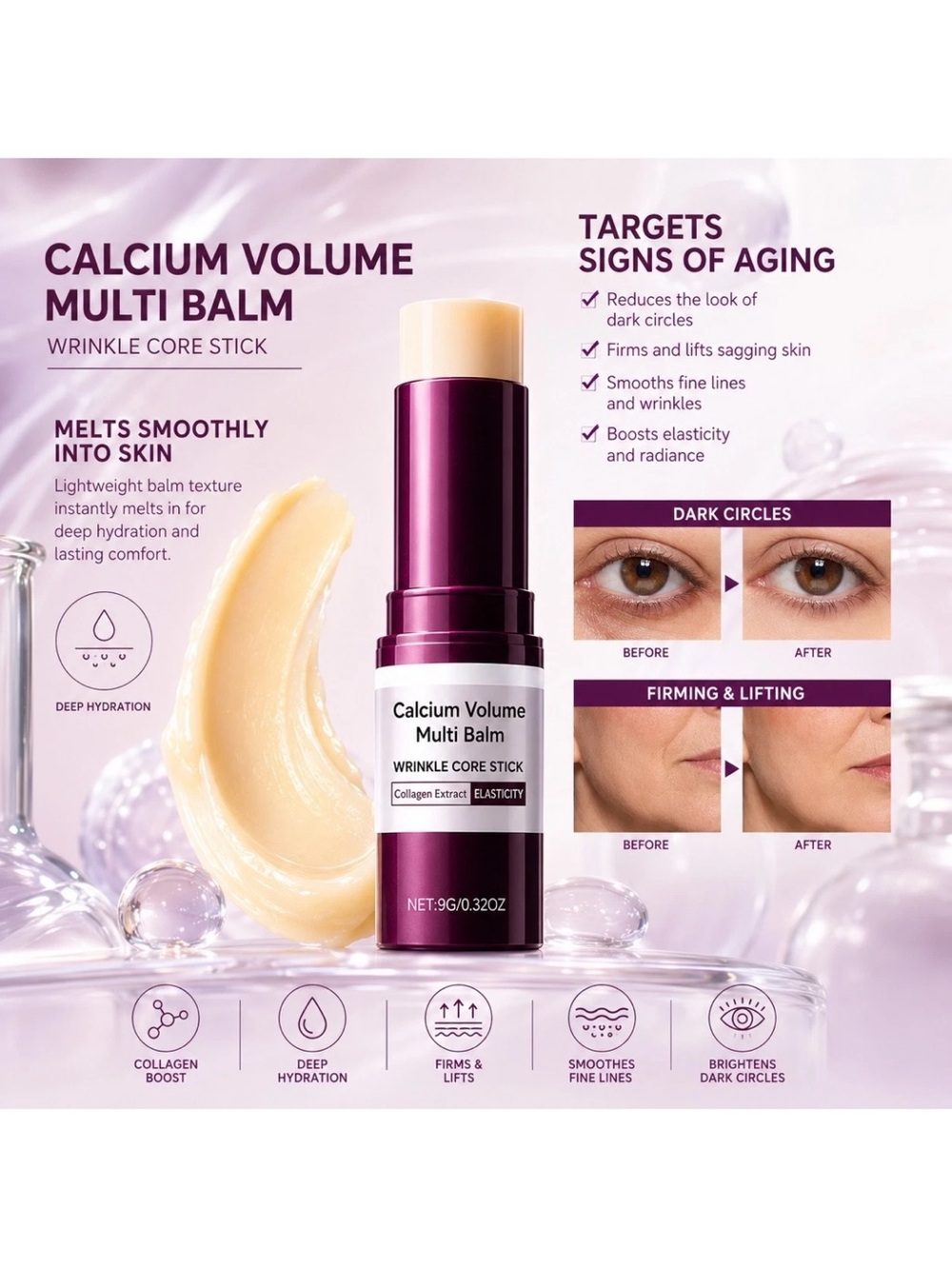 Calcium Volume Multi Balm Wrinkle Core Stick - Korean Beauty